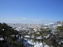 大雪に見舞われた甲府市街