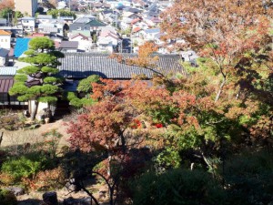 「長生閣」前の紅葉